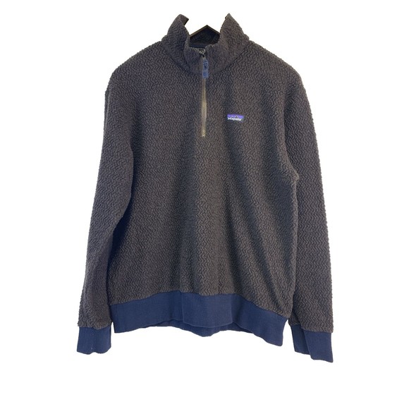Patagonia Other - Patagonia Woolyester Fleece Pullover Zip Logwood Brown Navy 269490 Mens Large